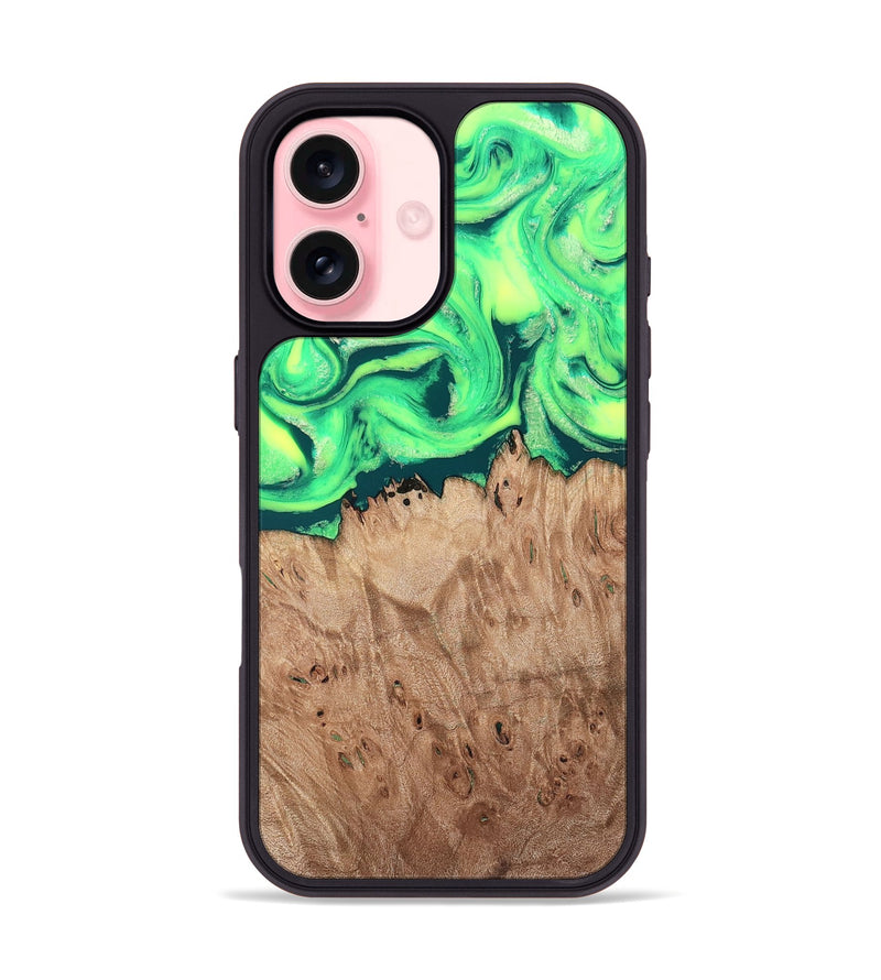 iPhone 16 Wood Phone Case - Martika (Green, 819282)