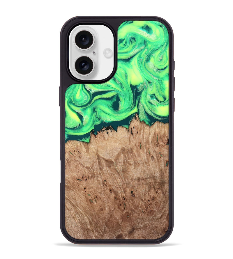 iPhone 16 Plus Wood Phone Case - Martika (Green, 819282)