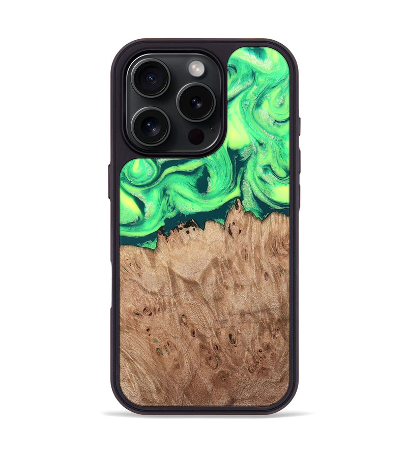 iPhone 16 Pro Wood Phone Case - Martika (Green, 819282)
