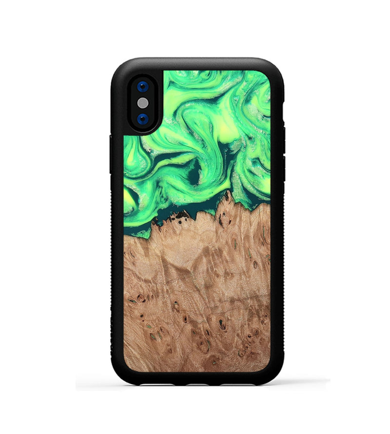 iPhone Xs Wood Phone Case - Martika (Green, 819282)