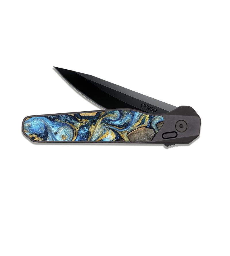 EDC Dark Slate Wood Pocket Knife - Faye (Pattern, 819301)