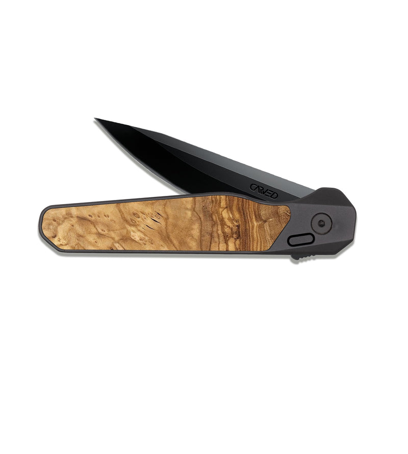 EDC Dark Slate Wood Pocket Knife - Lukas (Wood Burl, 819311)