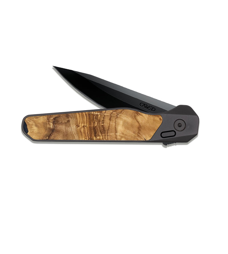 EDC Dark Slate Wood Pocket Knife - Alyvia (Wood Burl, 819313)