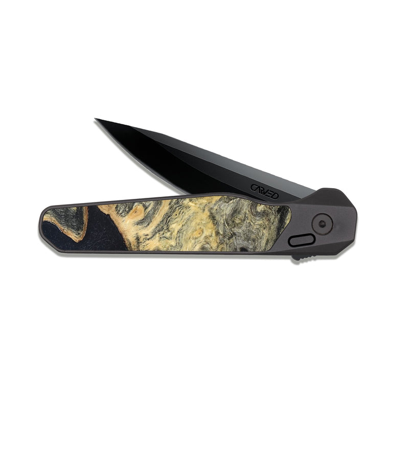 EDC Dark Slate Wood Pocket Knife - Zaiden (Wood Burl, 819315)