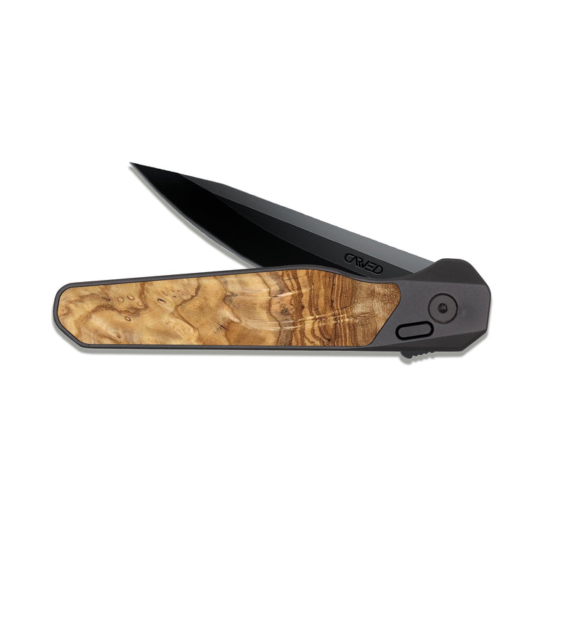 EDC Dark Slate Wood Pocket Knife - Eryn (Wood Burl, 819316)