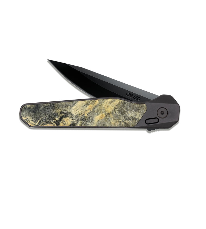 EDC Dark Slate Wood Pocket Knife - Cheryle (Wood Burl, 819318)