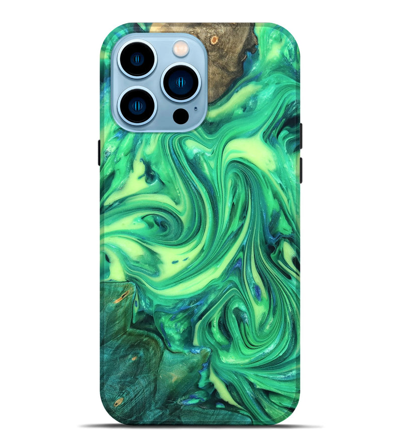iPhone 14 Pro Max Wood Live Edge Phone Case - Zaria (Neon, 819321)