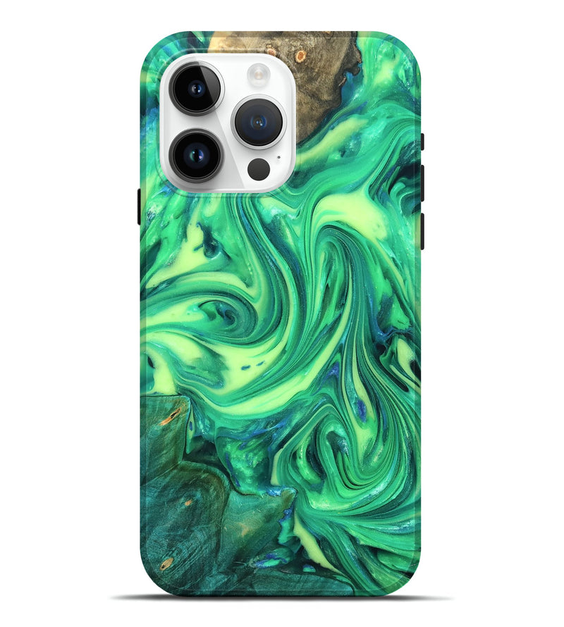 iPhone 15 Pro Max Wood Live Edge Phone Case - Zaria (Neon, 819321)