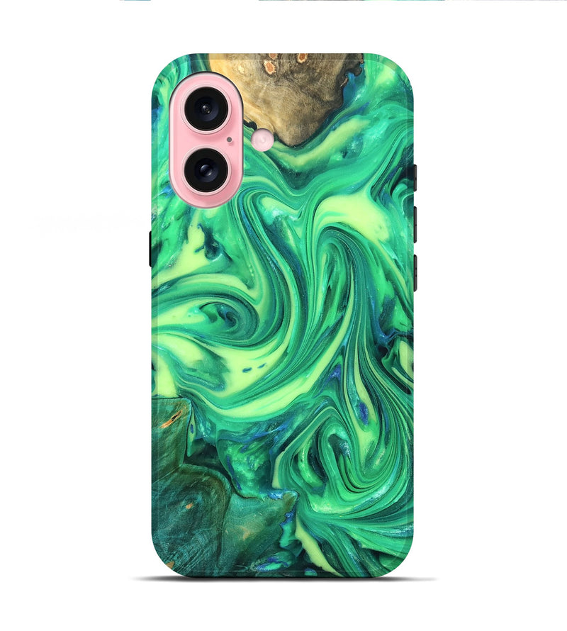 iPhone 16 Wood Live Edge Phone Case - Zaria (Neon, 819321)