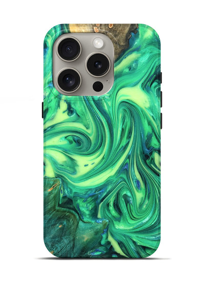 iPhone 16 Pro Wood Live Edge Phone Case - Zaria (Neon, 819321)
