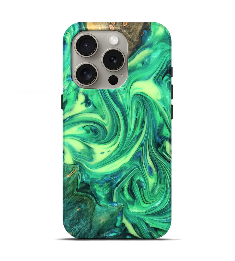 iPhone 16 Pro Wood Live Edge Phone Case - Zaria (Neon, 819321)