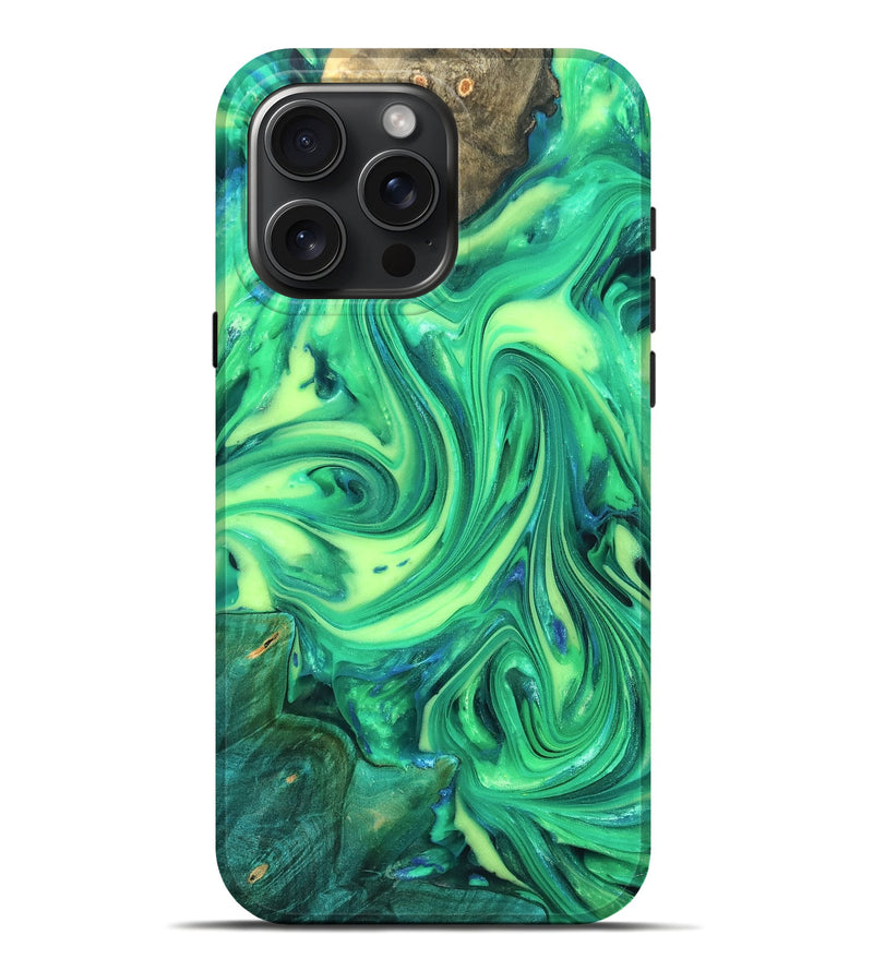 iPhone 16 Pro Max Wood Live Edge Phone Case - Zaria (Neon, 819321)