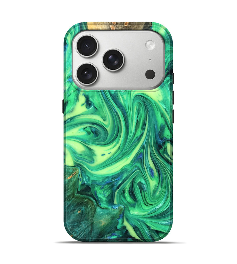 iPhone 17 Pro Wood Live Edge Phone Case - Zaria (Neon, 819321)
