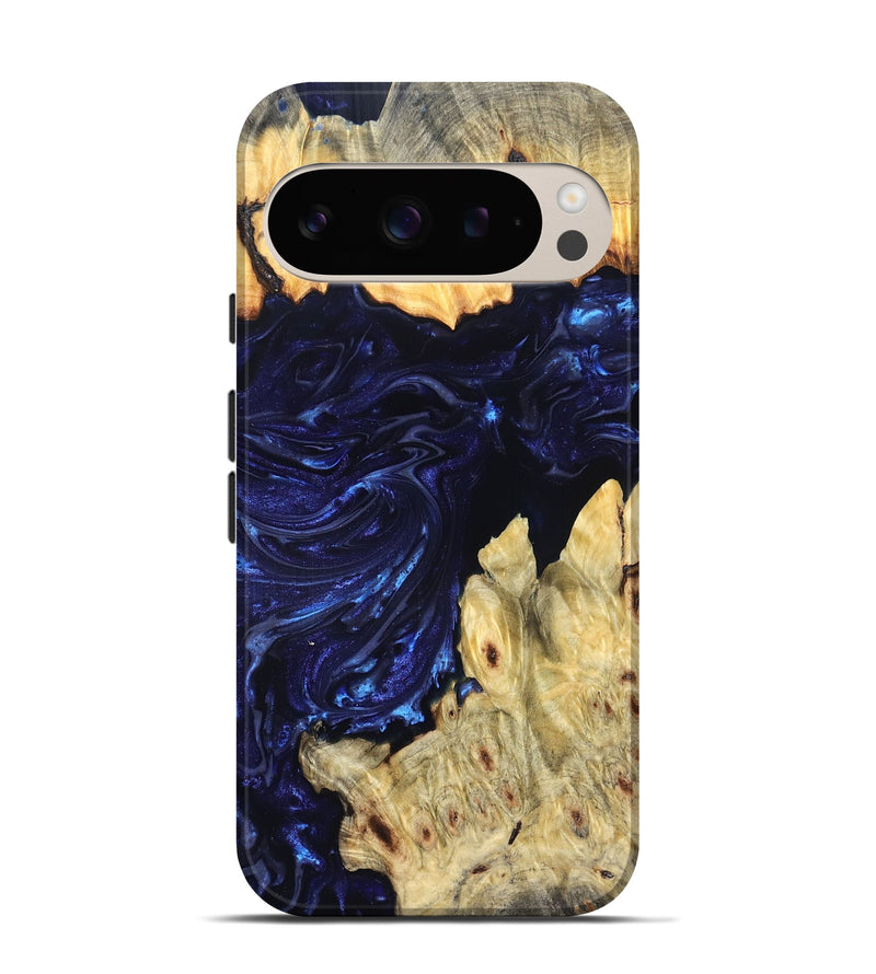 Pixel 9 Wood Live Edge Phone Case - Cathryn (Blue, 819322)