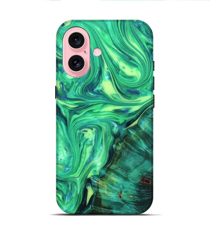 iPhone 16 ResinArt Live Edge Phone Case - Zada (Neon, 819323)