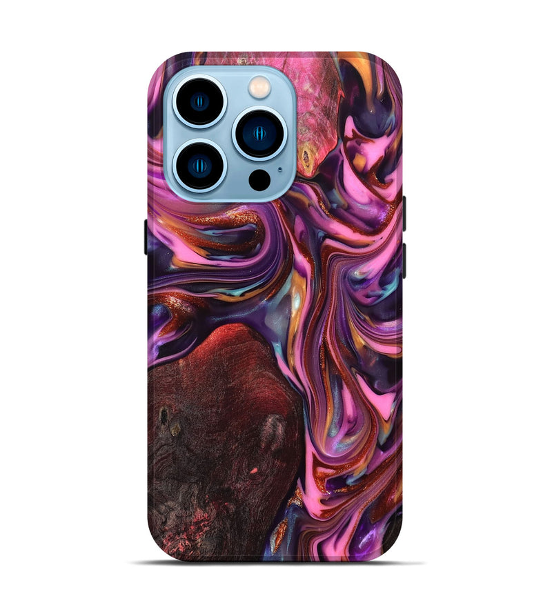 iPhone 14 Pro Wood Live Edge Phone Case - Ada (Red, 819324)
