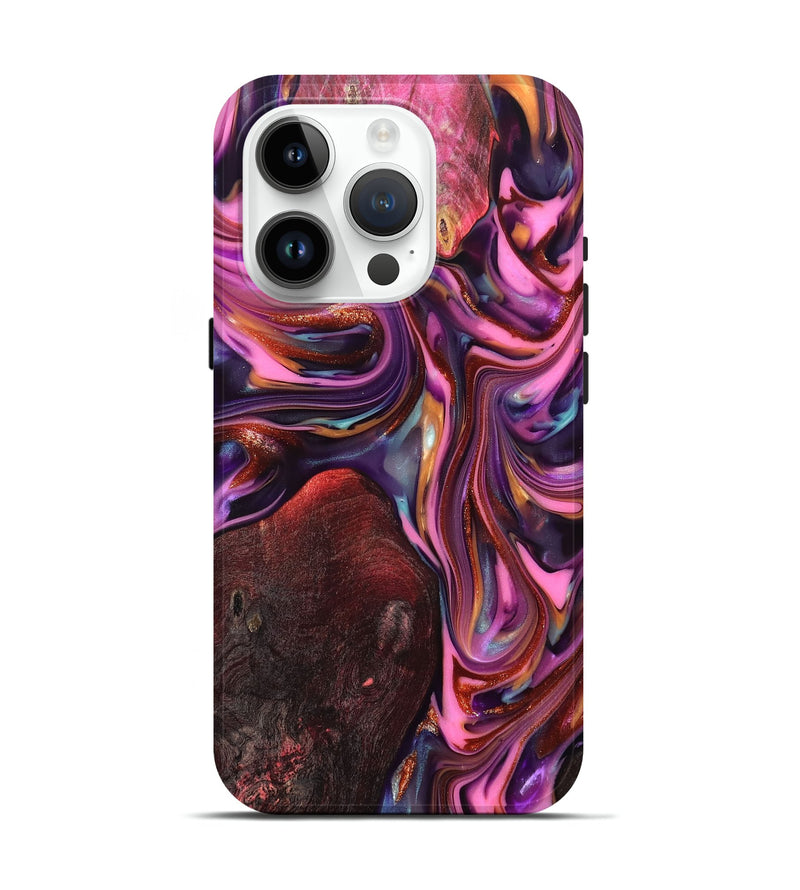 iPhone 15 Pro Wood Live Edge Phone Case - Ada (Red, 819324)