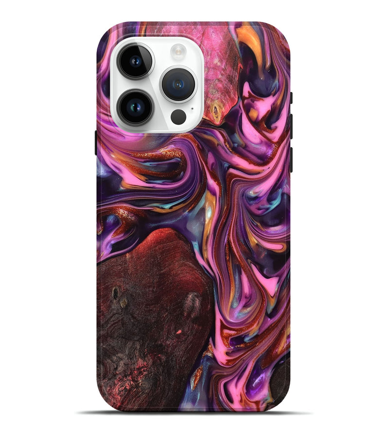 iPhone 15 Pro Max Wood Live Edge Phone Case - Ada (Red, 819324)