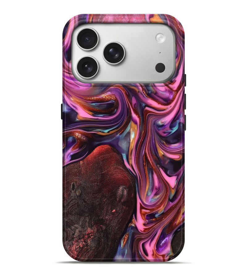 iPhone 17 Pro Max Wood Live Edge Phone Case - Ada (Red, 819324)