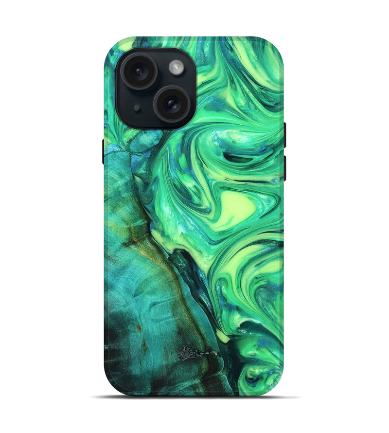 iPhone 15 Wood Live Edge Phone Case - Kyren (Neon, 819325)