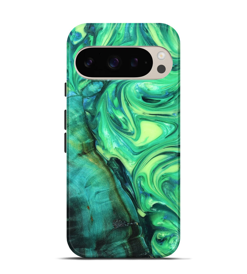 Pixel 9 Pro Wood Live Edge Phone Case - Kyren (Neon, 819325)