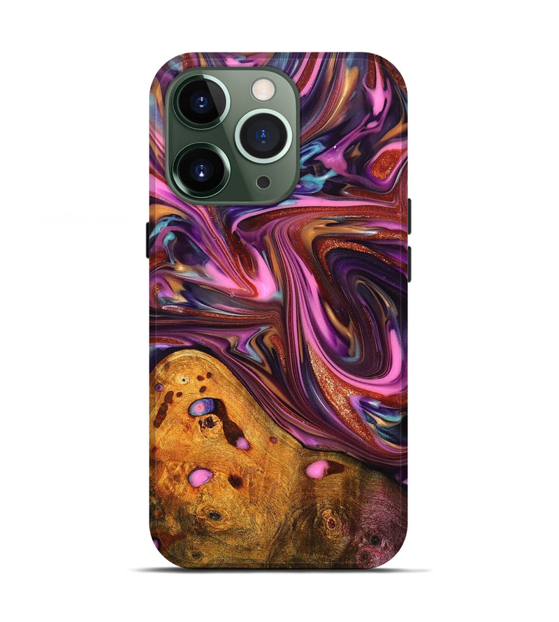 iPhone 13 Pro Wood Live Edge Phone Case - Aya (Red, 819327)