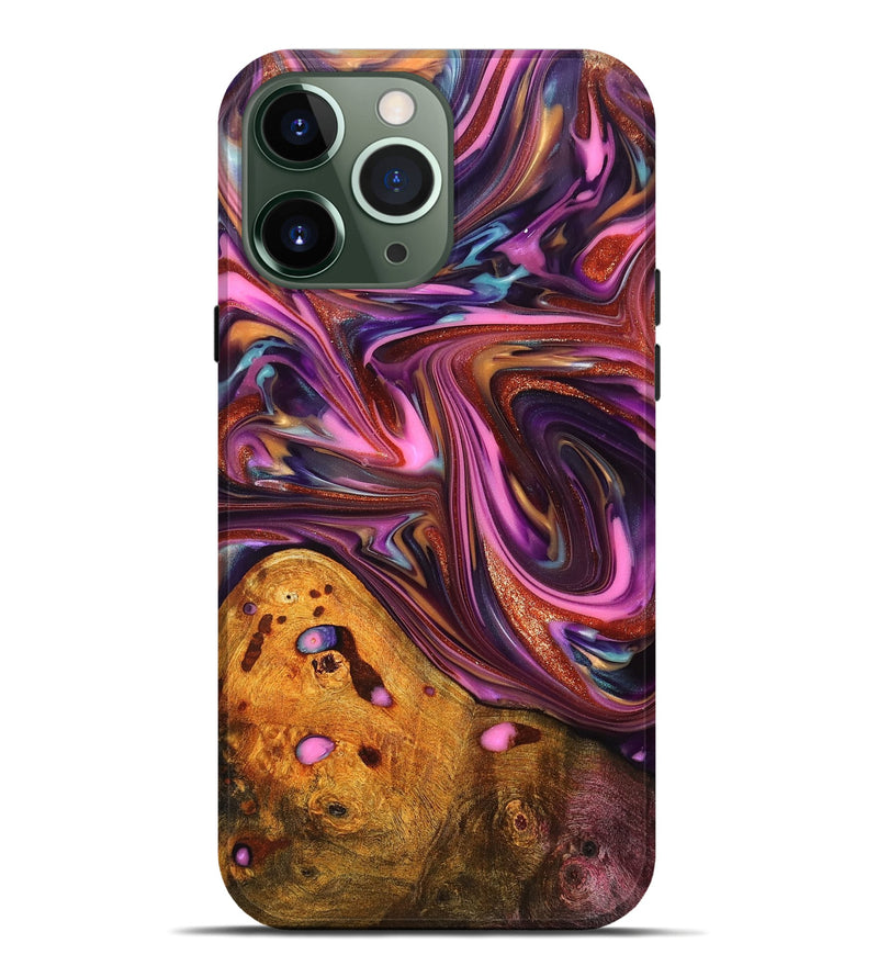 iPhone 13 Pro Max Wood Live Edge Phone Case - Aya (Red, 819327)