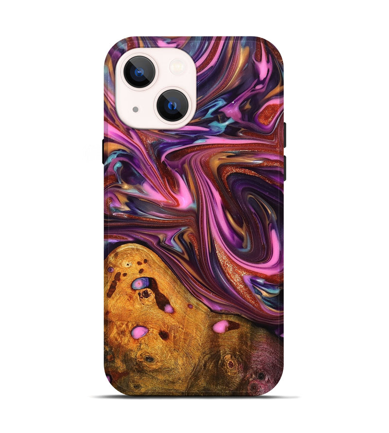 iPhone 14 Wood Live Edge Phone Case - Aya (Red, 819327)