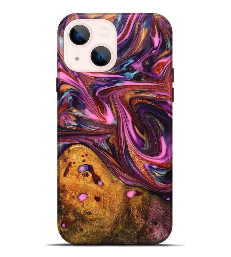 iPhone 14 Plus Wood Live Edge Phone Case - Aya (Red, 819327)