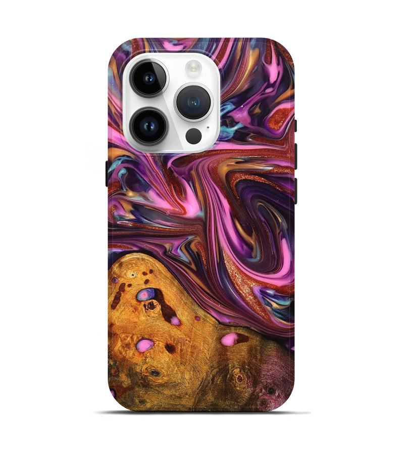iPhone 15 Pro Wood Live Edge Phone Case - Aya (Red, 819327)