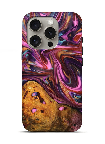 iPhone 16 Pro Wood Live Edge Phone Case - Aya (Red, 819327)
