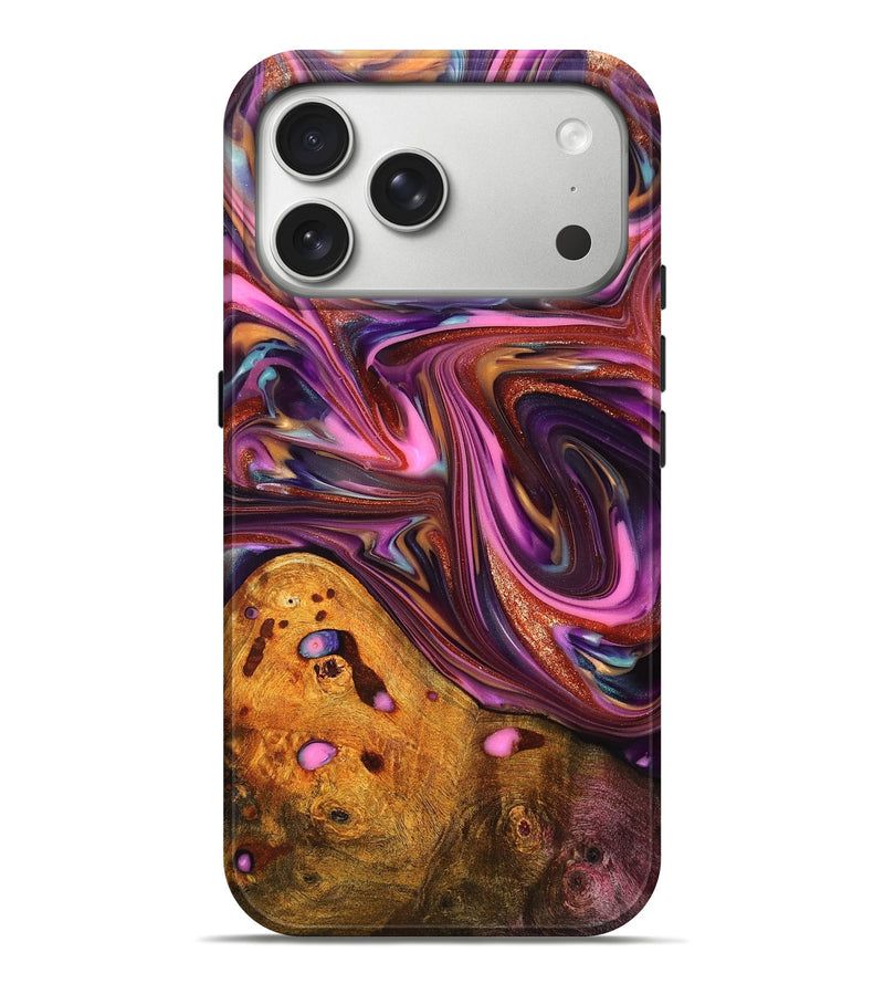iPhone 17 Pro Max Wood Live Edge Phone Case - Aya (Red, 819327)