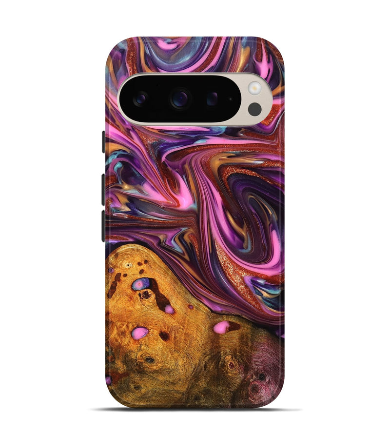 Pixel 9 Pro Wood Live Edge Phone Case - Aya (Red, 819327)