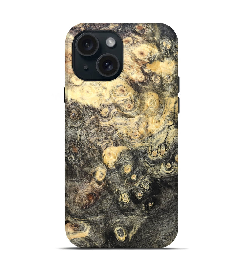 iPhone 15 Wood Live Edge Phone Case - Tyesha (Wood Burl, 819329)
