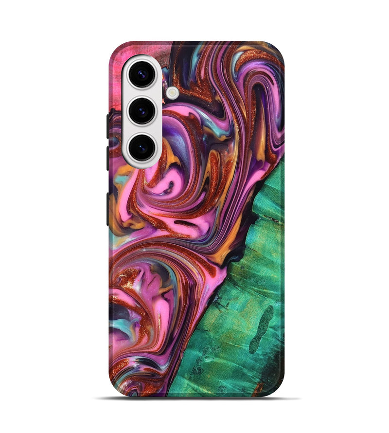 Galaxy S25 Wood Live Edge Phone Case - Carissa (Red, 819330)