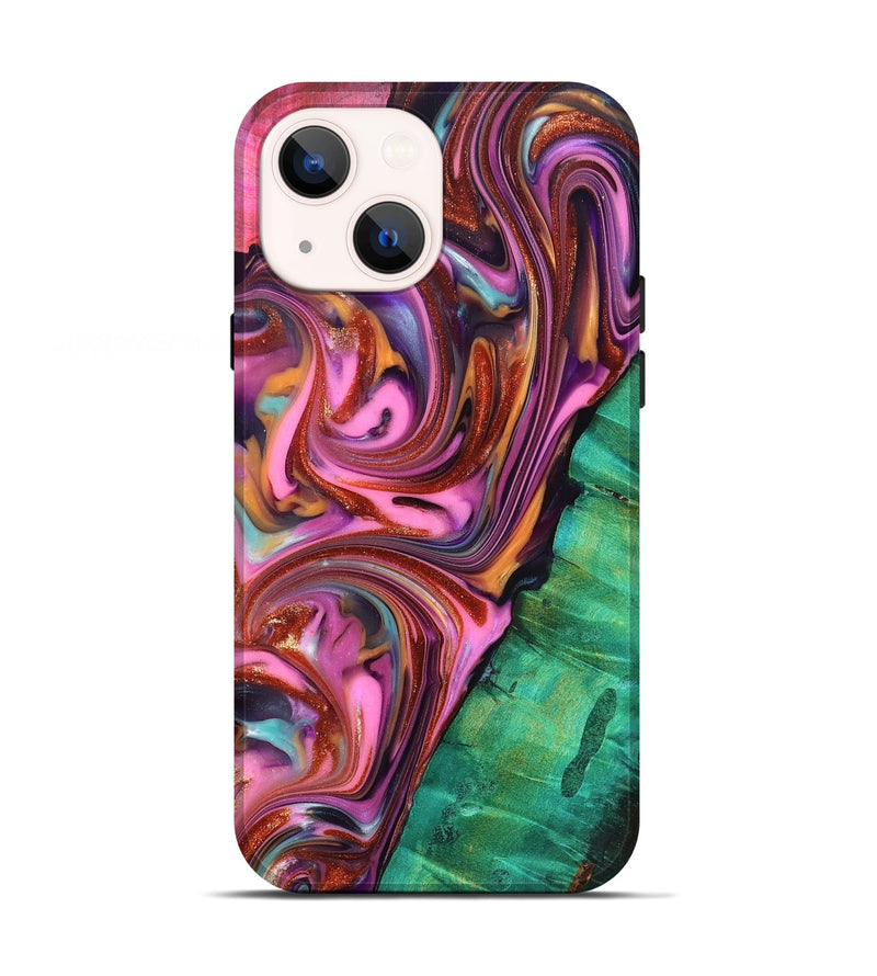 iPhone 13 Wood Live Edge Phone Case - Carissa (Red, 819330)