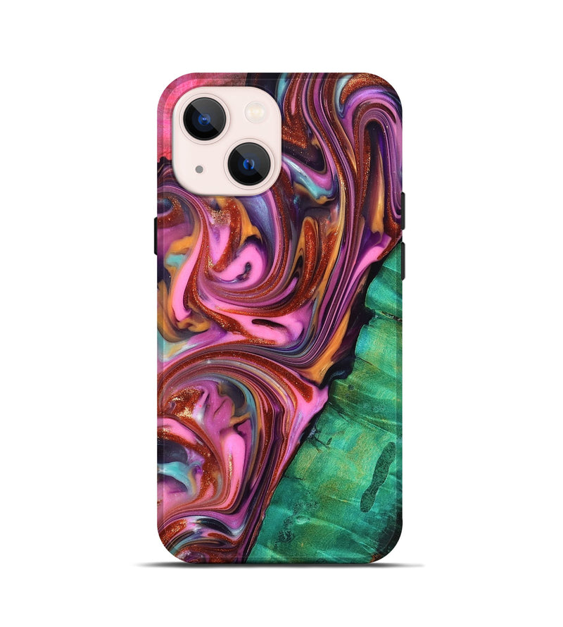 iPhone 13 mini Wood Live Edge Phone Case - Carissa (Red, 819330)