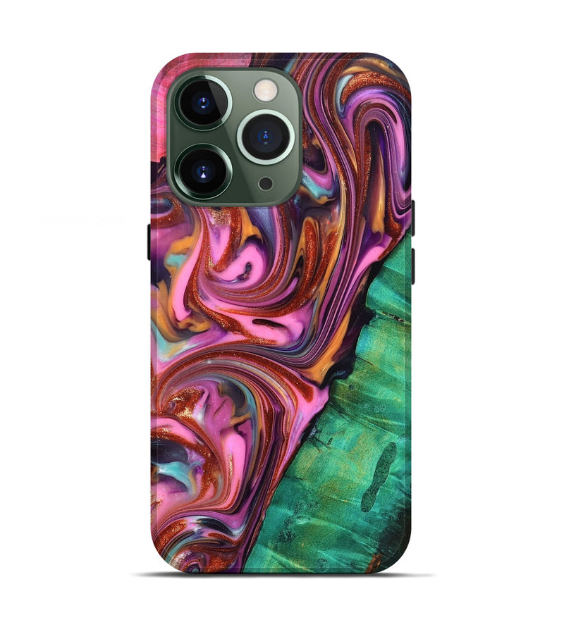 iPhone 13 Pro Wood Live Edge Phone Case - Carissa (Red, 819330)