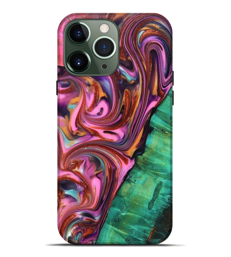 iPhone 13 Pro Max Wood Live Edge Phone Case - Carissa (Red, 819330)