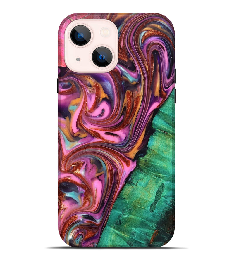 iPhone 14 Plus Wood Live Edge Phone Case - Carissa (Red, 819330)