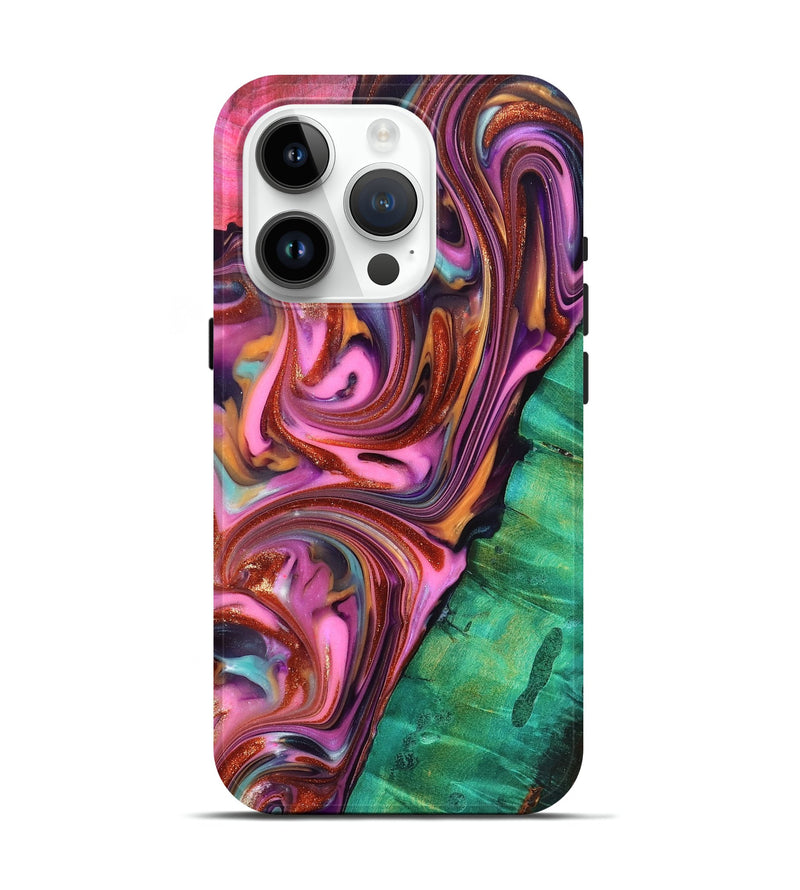 iPhone 15 Pro Wood Live Edge Phone Case - Carissa (Red, 819330)
