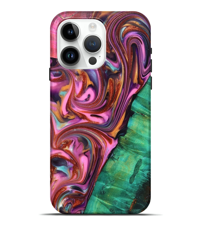 iPhone 15 Pro Max Wood Live Edge Phone Case - Carissa (Red, 819330)