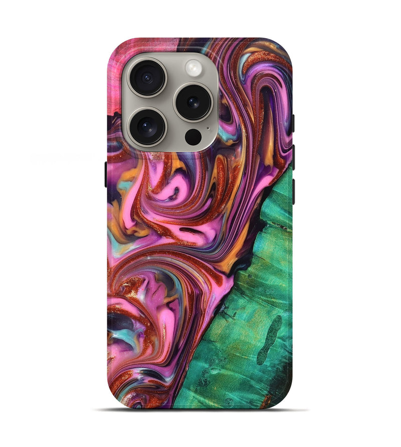 iPhone 16 Pro Wood Live Edge Phone Case - Carissa (Red, 819330)