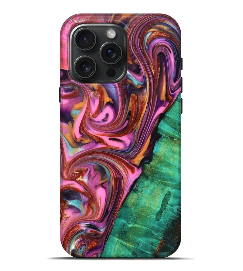 iPhone 16 Pro Max Wood Live Edge Phone Case - Carissa (Red, 819330)