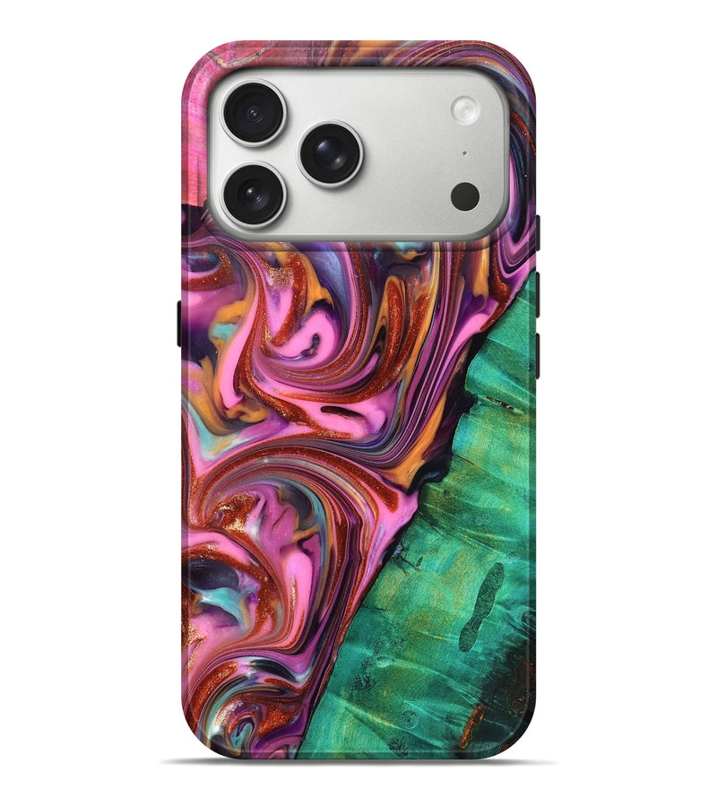iPhone 17 Pro Max Wood Live Edge Phone Case - Carissa (Red, 819330)