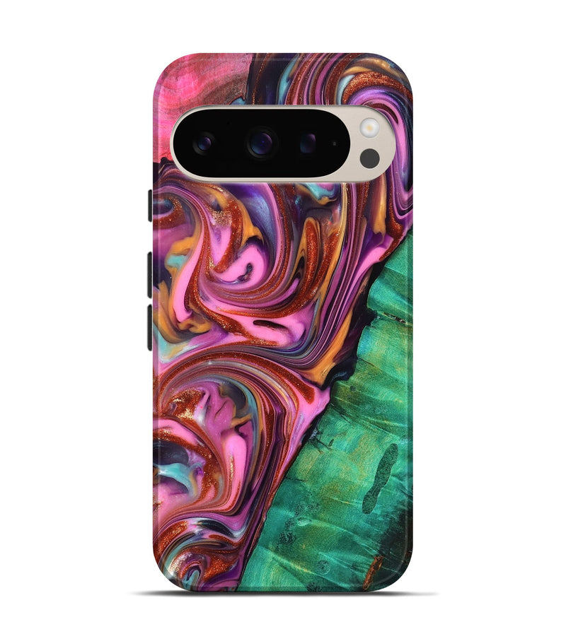 Pixel 9 Wood Live Edge Phone Case - Carissa (Red, 819330)
