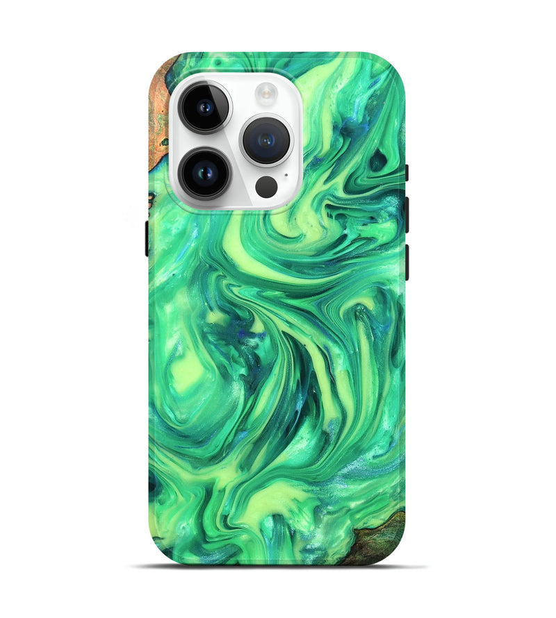 iPhone 15 Pro Wood Live Edge Phone Case - Skyla (Neon, 819331)