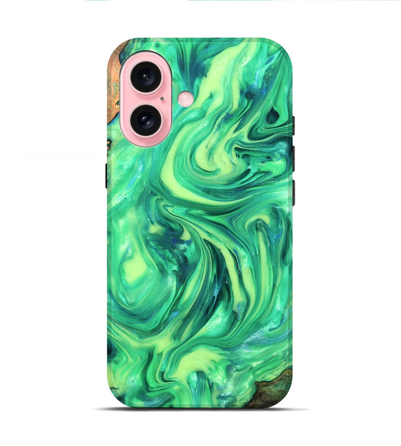 iPhone 16 Wood Live Edge Phone Case - Skyla (Neon, 819331)