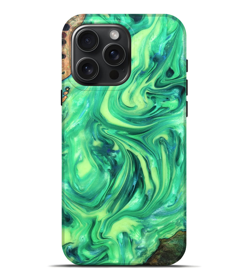 iPhone 16 Pro Max Wood Live Edge Phone Case - Skyla (Neon, 819331)
