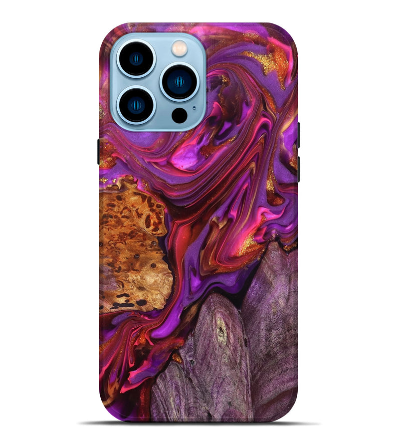 iPhone 14 Pro Max Wood Live Edge Phone Case - Stephen (Purple, 819332)